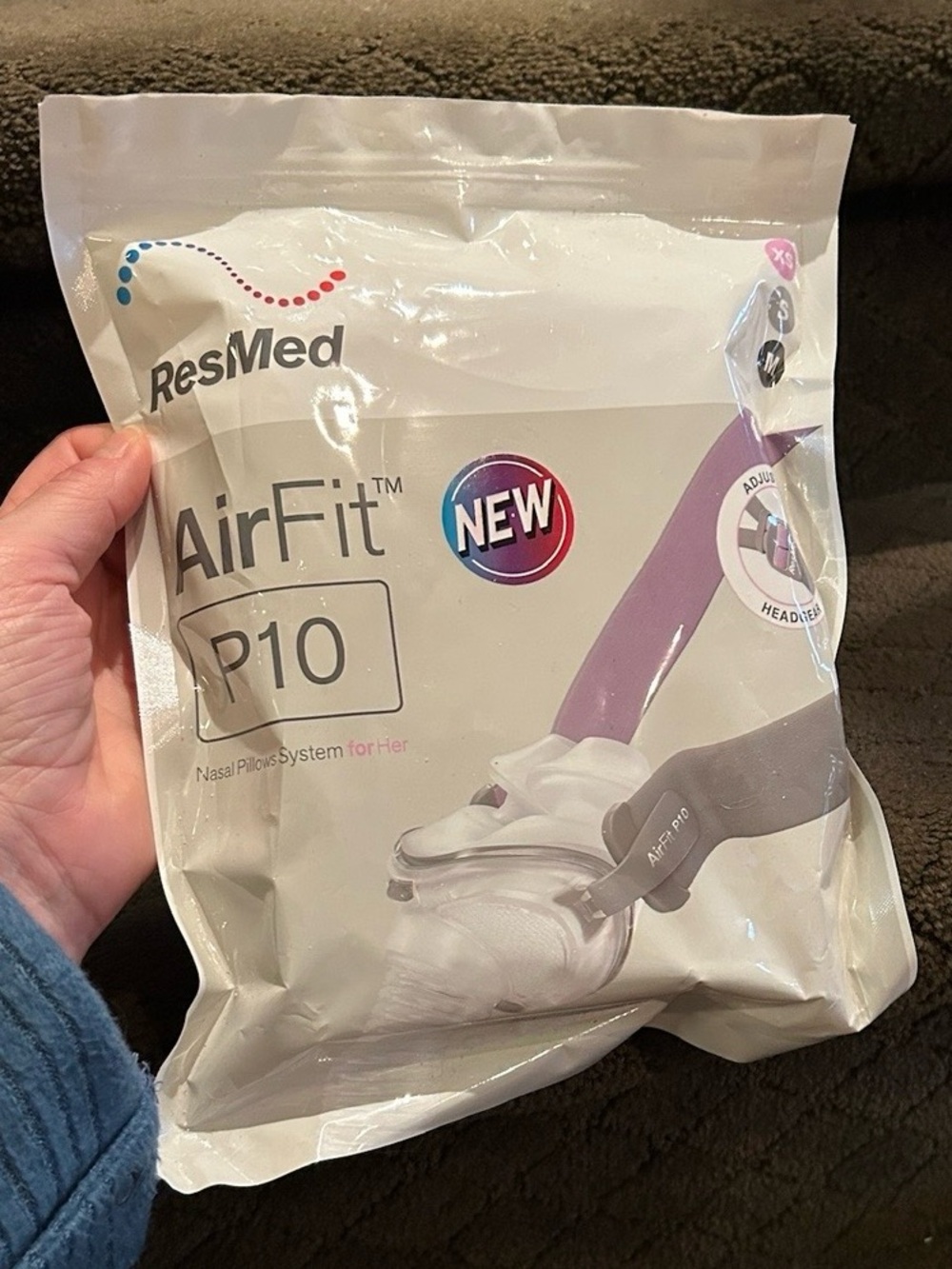 ResMed 62910 AirFit P10 Nasal Pillow XS/S/ Med Complete Starter Kit New Sealed